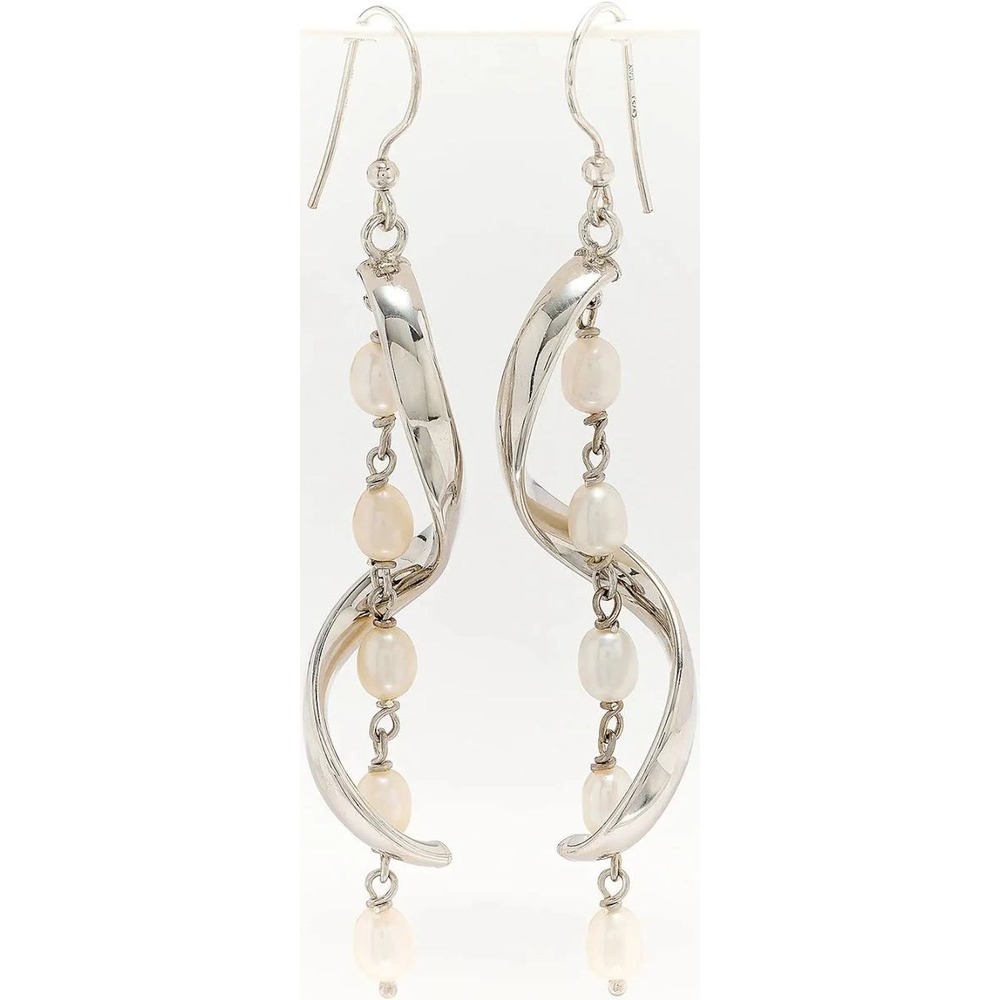 Honora Cultured Freshwater Pearl Swirl Dangle Earrings Sterling Silver